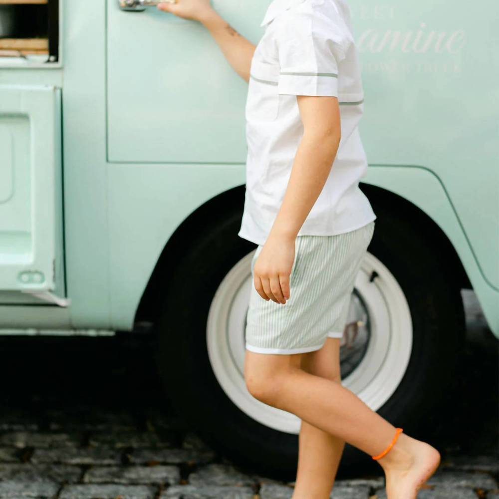 NEW DEAR GEORGIE sea short in classic stripe aloe